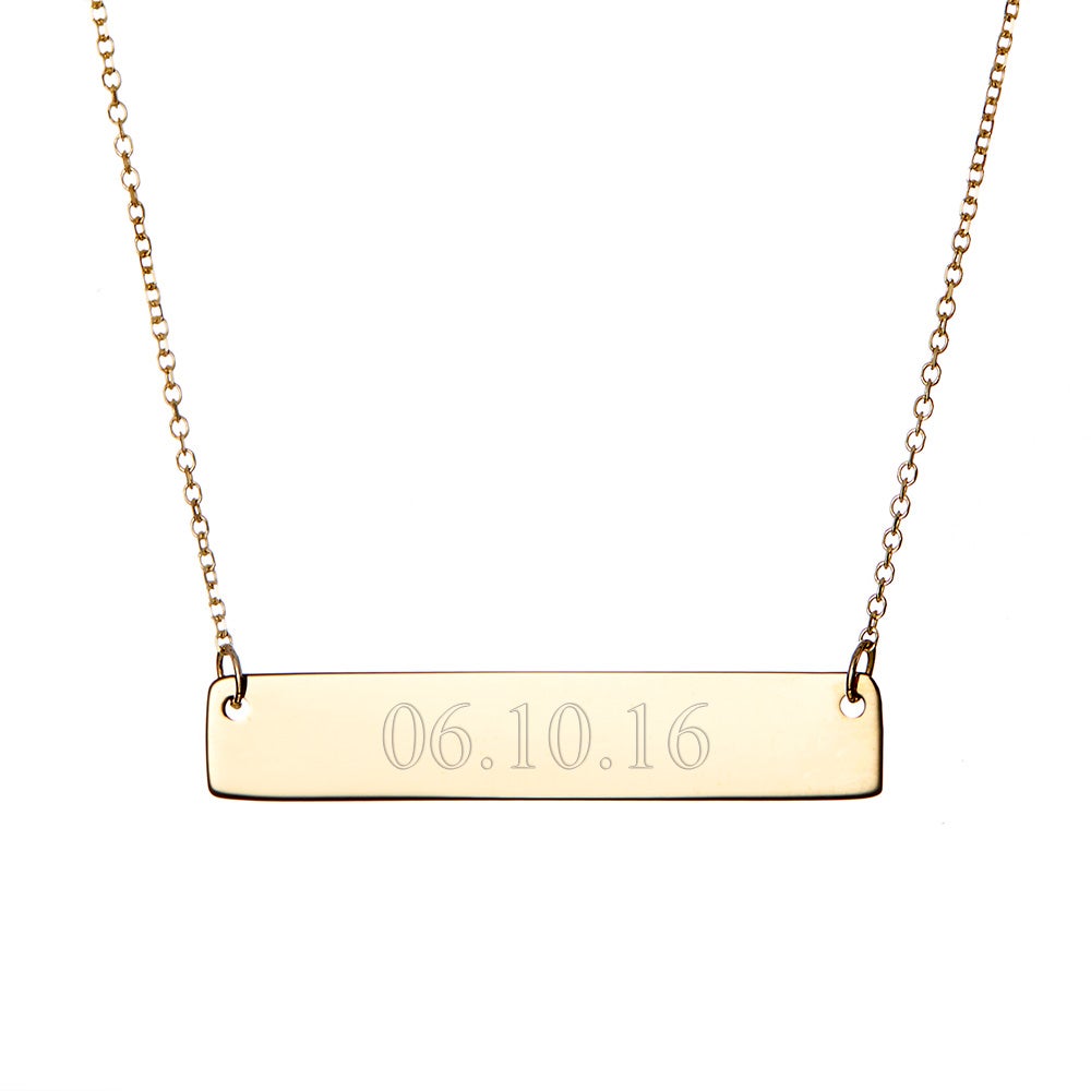 Horizontal Bar Necklace chain 18 inch Custom Necklace Personalized Necklace 